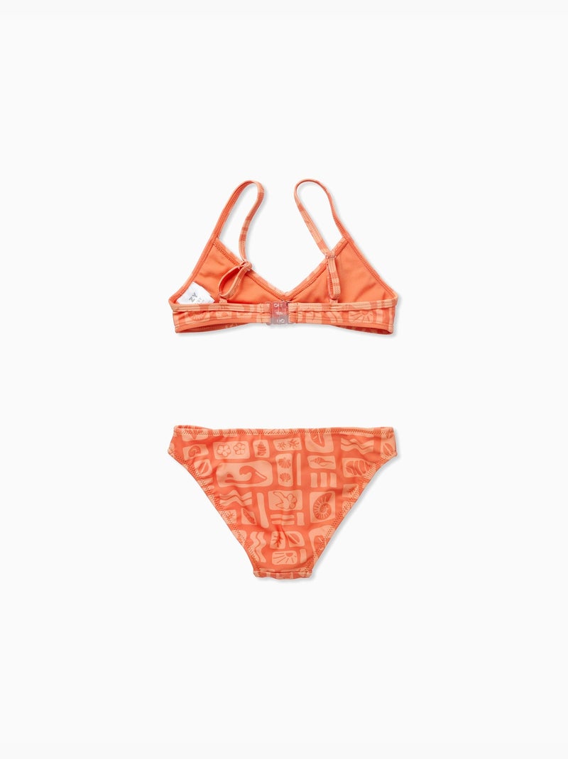 Lot de 2 maillots de bain 2 pièces avec nœud décoratif Noir Orange - Kiabi