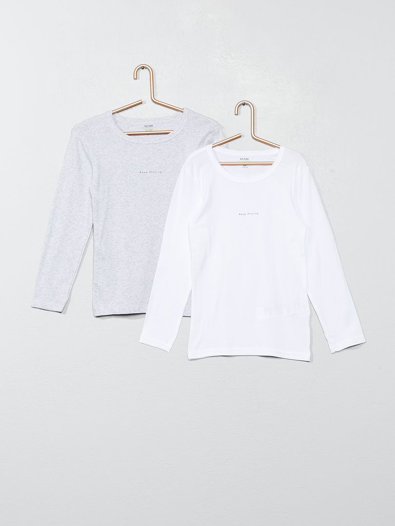 Lot de 2 maillots de corps ‘’ gris/blanc - Kiabi