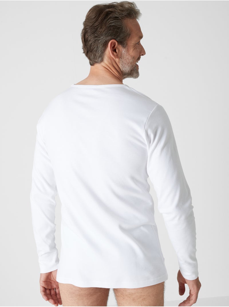 Lot de 2 maillots de corps chauds col V - DAXON Blanc Blanc - Kiabi