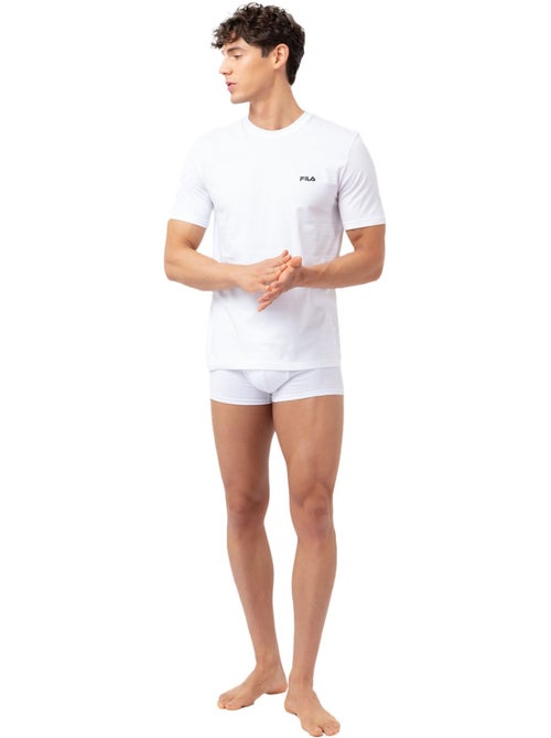 Lot de 2 maillots de corps col rond homme en coton  fila - Kiabi