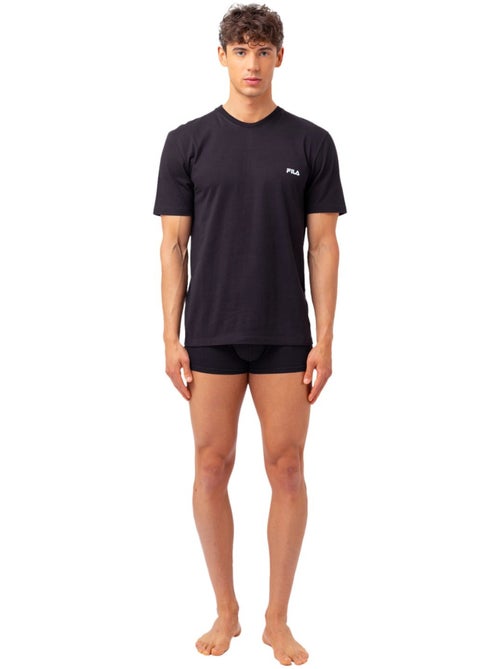 Lot de 2 maillots de corps col rond homme en coton  fila - Kiabi