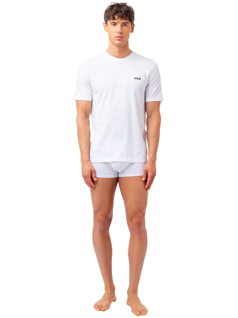 Lot de 2 Maillots de corps col rond homme en coton FU5053 Fila Blanc - Kiabi