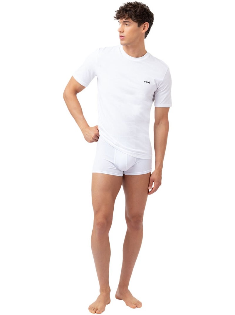 Lot de 2 Maillots de corps col rond homme en coton FU5053 Fila Blanc - Kiabi