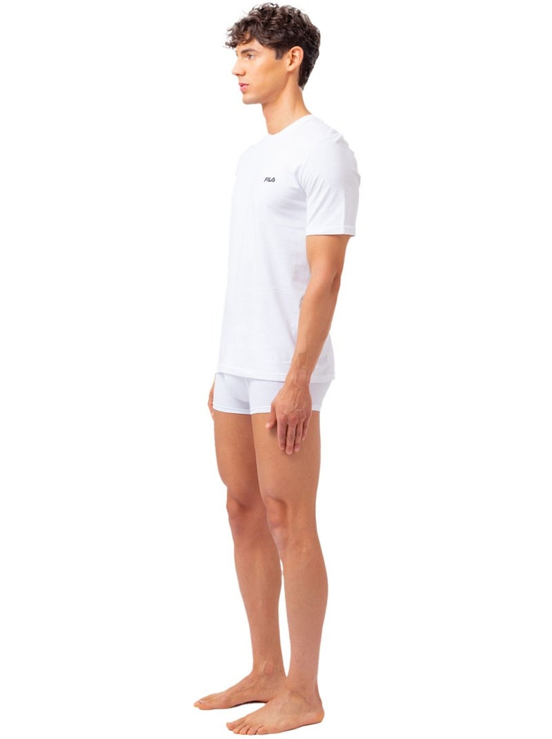 Lot de 2 Maillots de corps col rond homme en coton FU5053 Fila Blanc - Kiabi
