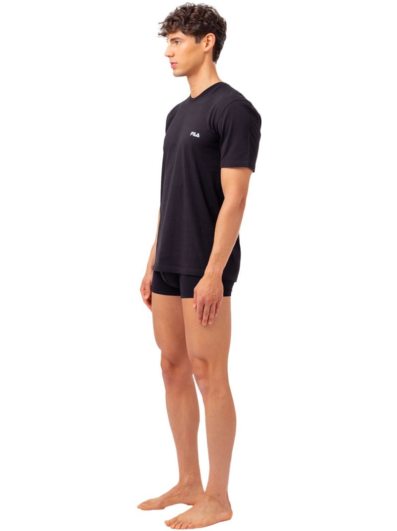 Lot de 2 Maillots de corps col rond homme en coton FU5053 Fila Noir - Kiabi
