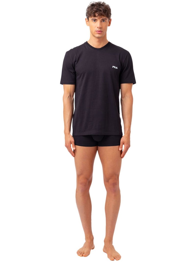 Lot de 2 Maillots de corps col rond homme en coton FU5053 Fila Noir - Kiabi