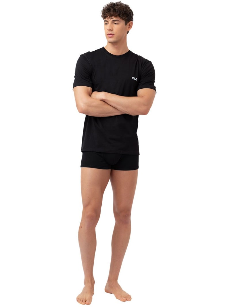 Lot de 2 Maillots de corps col rond homme en coton FU5053 Fila Noir - Kiabi