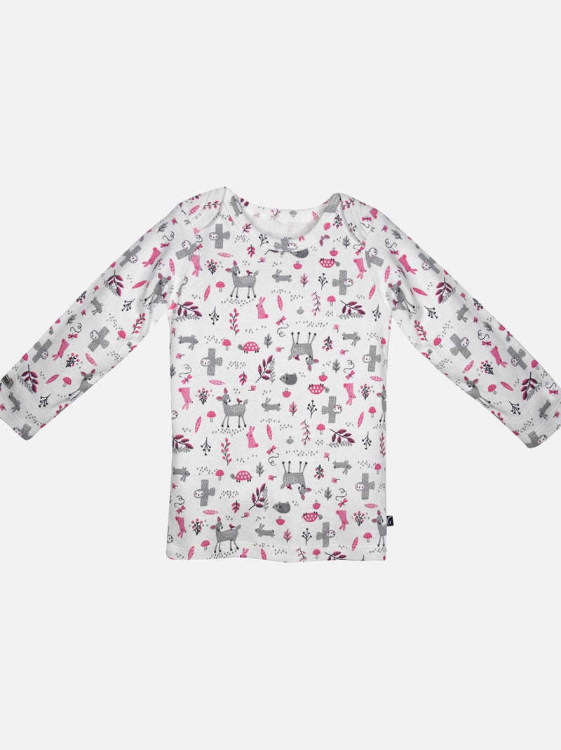 LOT DE 2 MAILLOTS DE CORPS FANTINE Blanc Rose - Kiabi