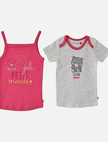 LOT DE 2 MAILLOTS DE CORPS FILLE ELONIE