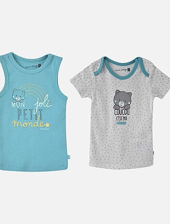 LOT DE 2 MAILLOTS DE CORPS GARCON ELIMANE