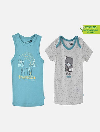 LOT DE 2 MAILLOTS DE CORPS GARCON ELIMANE