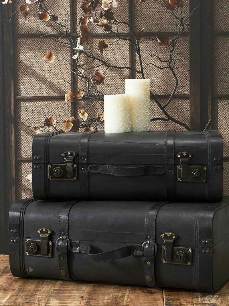Lot de 2 malles collection CHARBON D'ANTAN Noir Noir - Kiabi