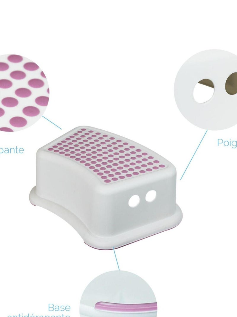 Lot de 2 Marchepieds antidérapants en plastique - Monsieur Bébé Rose - Kiabi