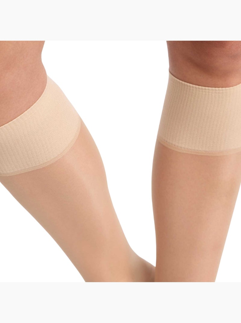 Lot de 2  Mi-Bas Transparents 20D Beauty Resist Beige - Kiabi