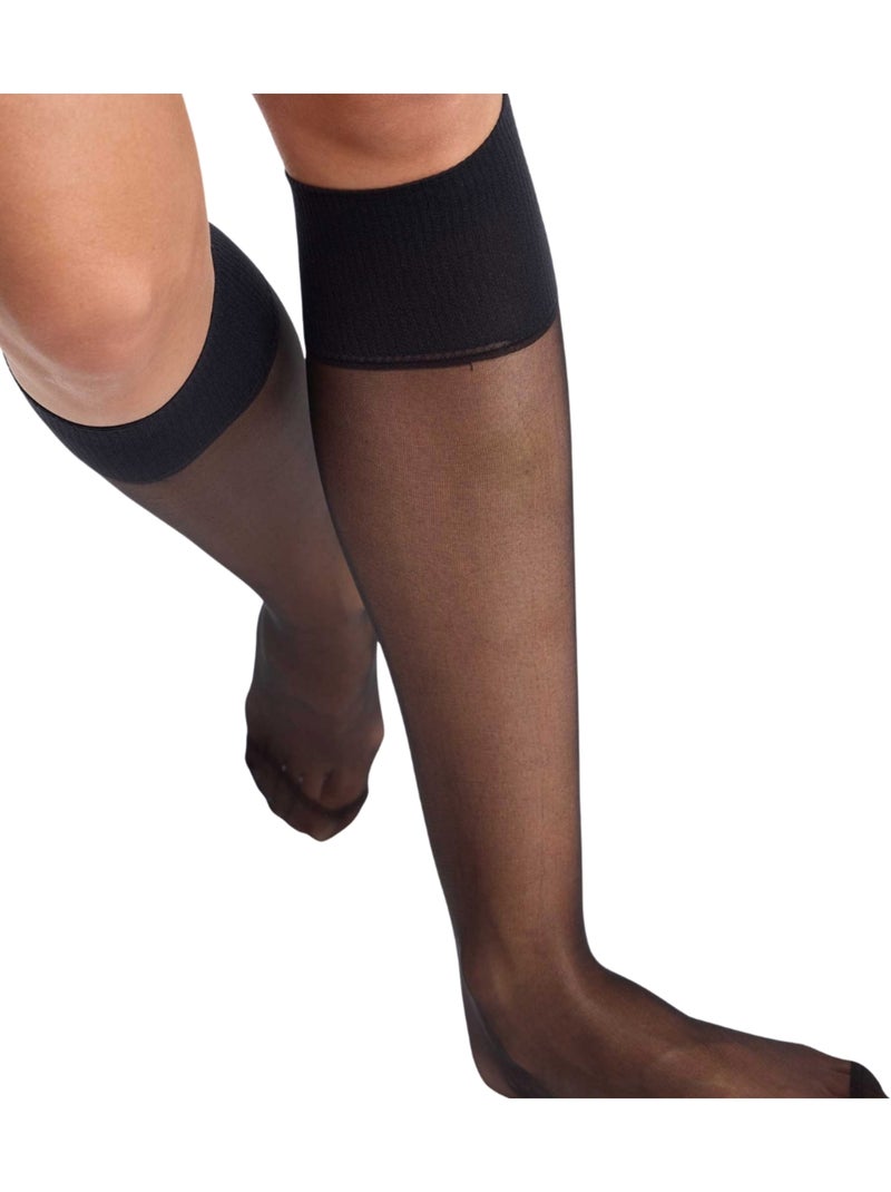 Lot de 2 Mi-Bas Transparents 20D Beauty Resist Noir - Kiabi