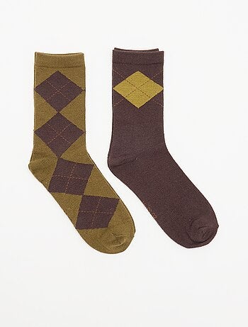 Lot de 2 mi-chaussettes imprimées