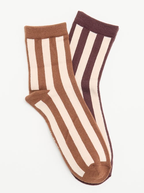Lot de 2 mi-chaussettes imprimées - Kiabi Lot de 2 mi-chaussettes imprimées - Kiabi