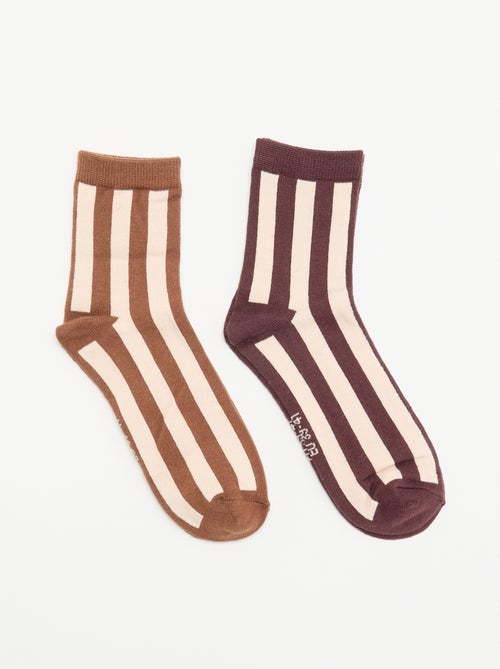 Lot de 2 mi-chaussettes imprimées - Kiabi Lot de 2 mi-chaussettes imprimées - Kiabi