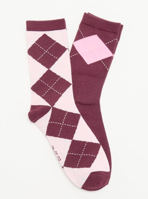 Lot de 2 mi-chaussettes imprimées - Kiabi Lot de 2 mi-chaussettes imprimées - Kiabi