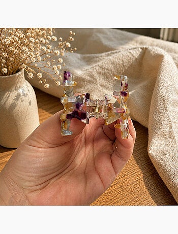 Lot de 2 mini pinces crabe translucides en acrylique