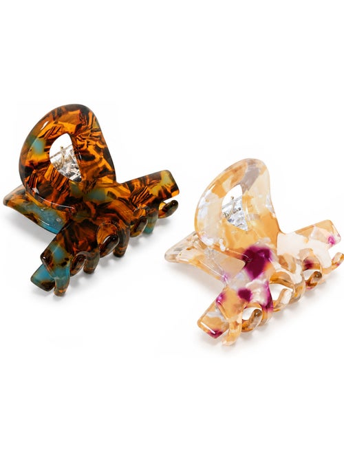 Lot de 2 mini pinces crabe translucides en acrylique - Kiabi