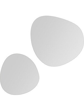 Lot de 2 miroirs adhésifs formes galets 30/40cm MIROIR