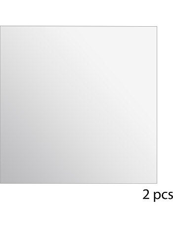 Lot de 2 miroirs carrés adhésifs en verre