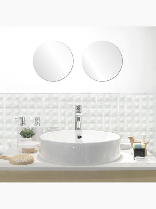 Lot de 2 miroirs carrés adhésifs en verre - Kiabi