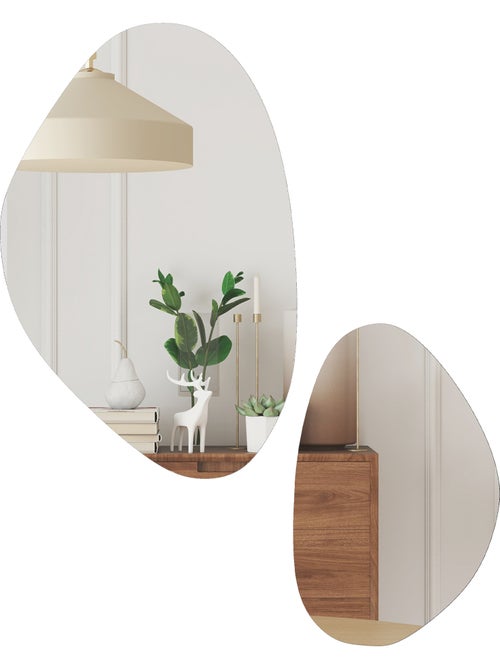 Lot de 2 miroirs muraux - Kiabi