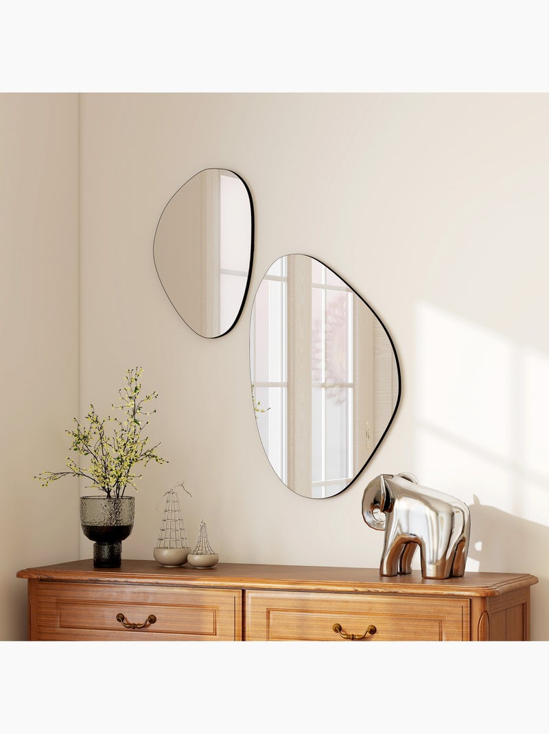Lot de 2 miroirs muraux Noir - Kiabi