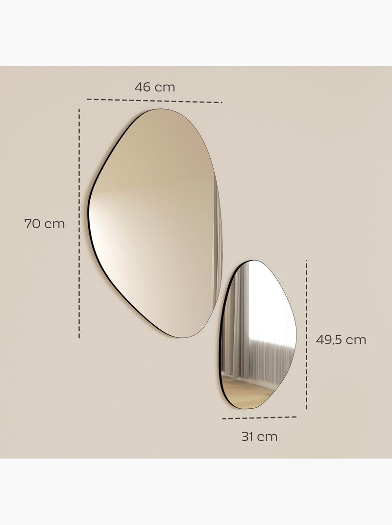 Lot de 2 miroirs muraux Noir - Kiabi