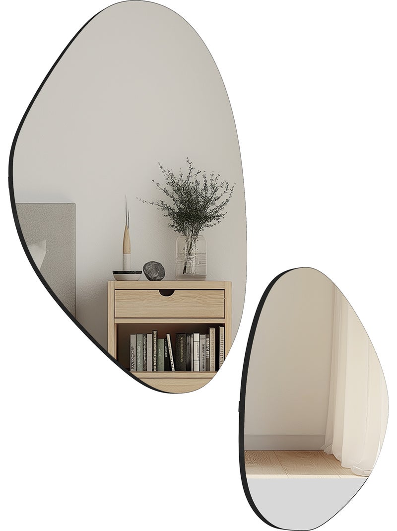 Lot de 2 miroirs muraux Noir - Kiabi