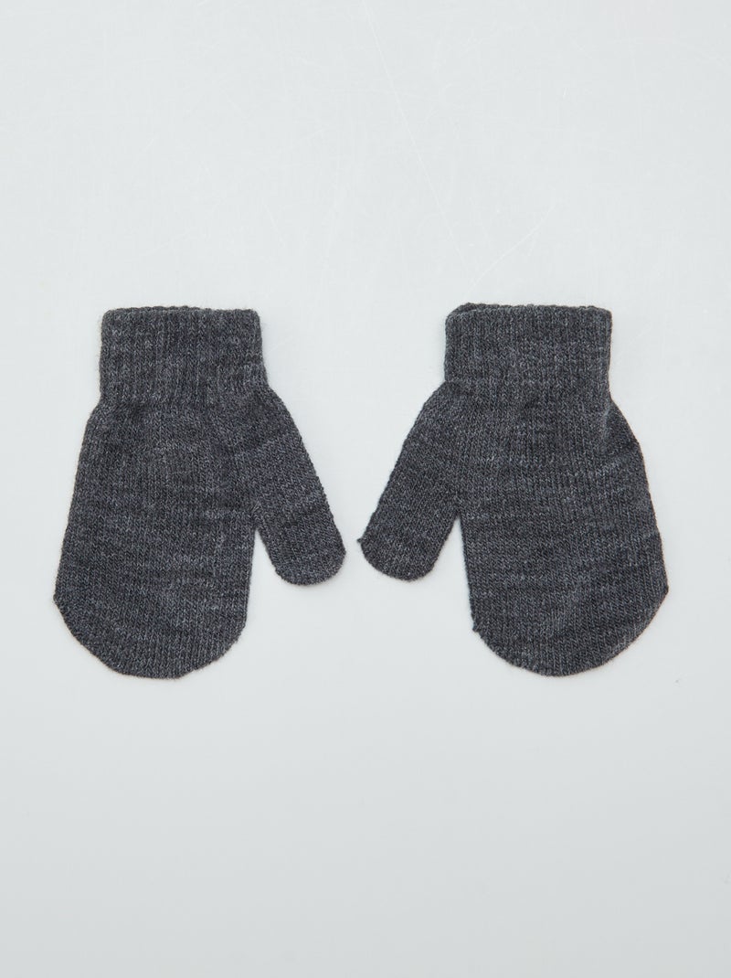 Lot de 2 moufles unies Gris/rose - Kiabi