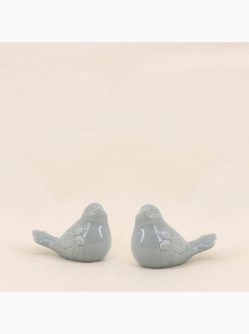 Lot de 2 oiseaux déco vert 11cm - Kiabi