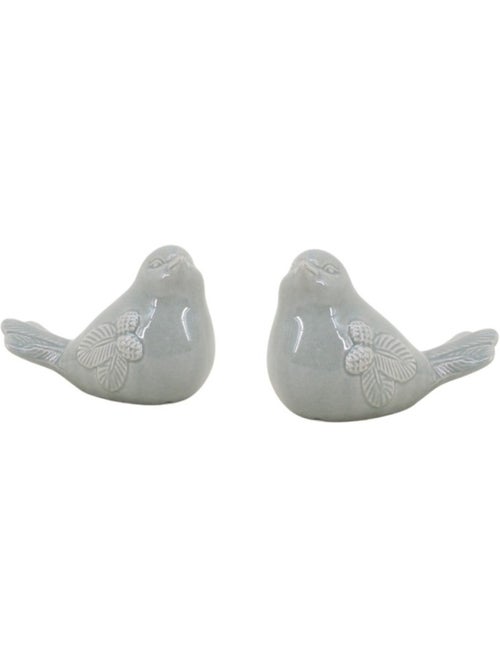 Lot de 2 oiseaux déco vert 11cm - Kiabi