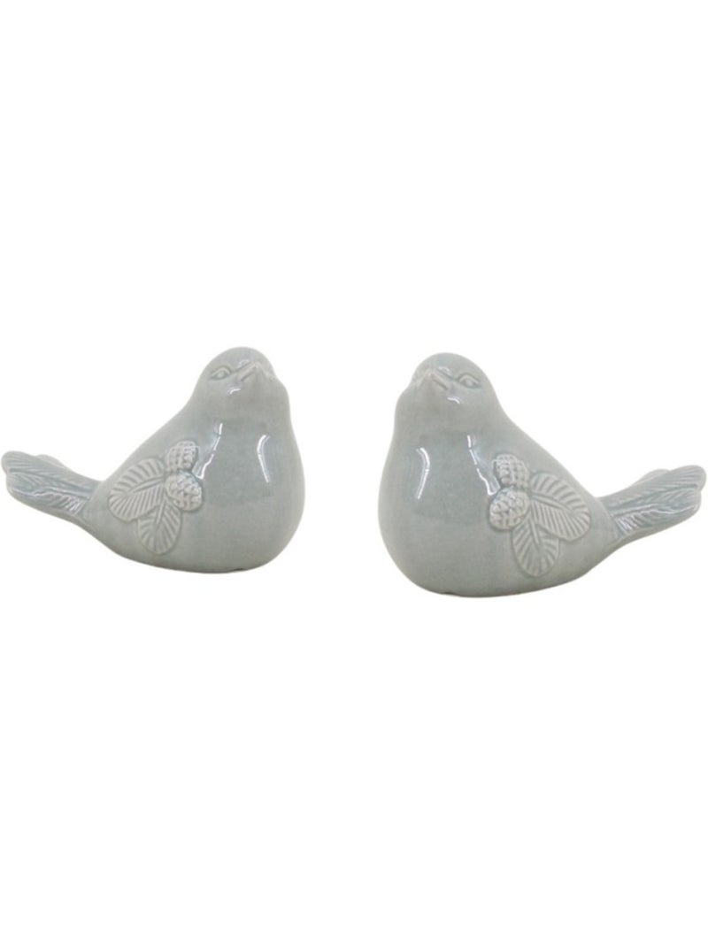 Lot de 2 oiseaux déco vert 11cm Vert - Kiabi