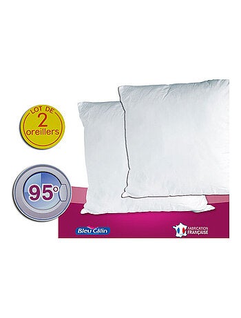 Lot de 2 oreillers - Bleu Calin - Polyester