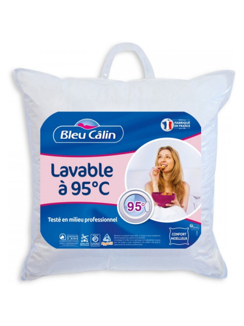 Lot de 2 oreillers - Bleu Calin - Polyester Blanc - Kiabi