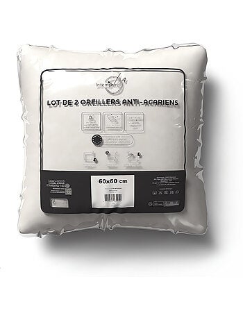 Lot de 2 oreillers anti-acarien, par Intemporel
