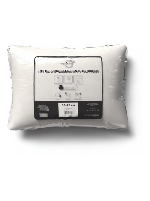 Lot de 2 oreillers anti-acarien, par Intemporel - Kiabi