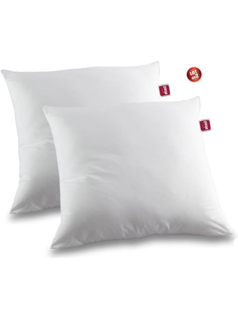Lot de 2 oreillers anti-acariens - 60 x 60 cm - 100% coton traité biome® - abeil Blanc - Kiabi