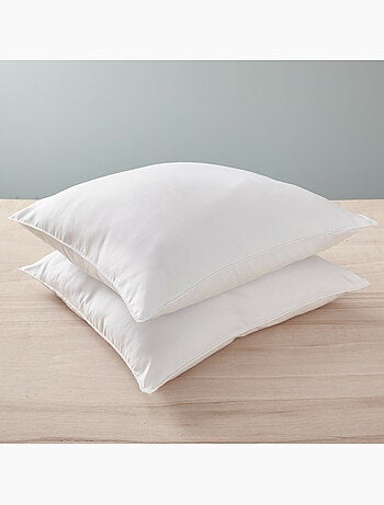 Lot de 2 oreillers douceur 60 x 60 cm – anti-acariens soft & care – blanrêve