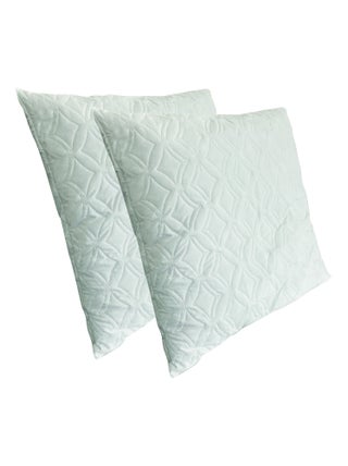 Lot de 2 Oreillers Fermes 60x60cm à flocon mémoire de Forme, Coussin carré PROMOLINGE