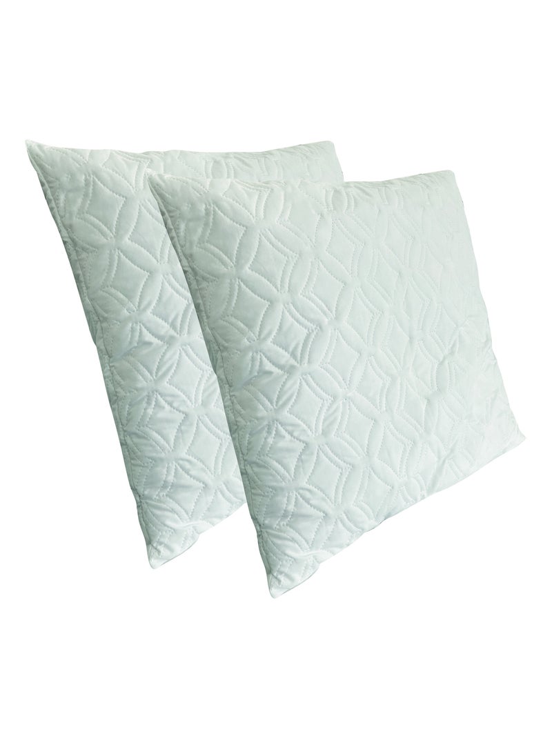 Lot de 2 Oreillers Fermes 60x60cm à flocon mémoire de Forme, Coussin carré PROMOLINGE Blanc - Kiabi