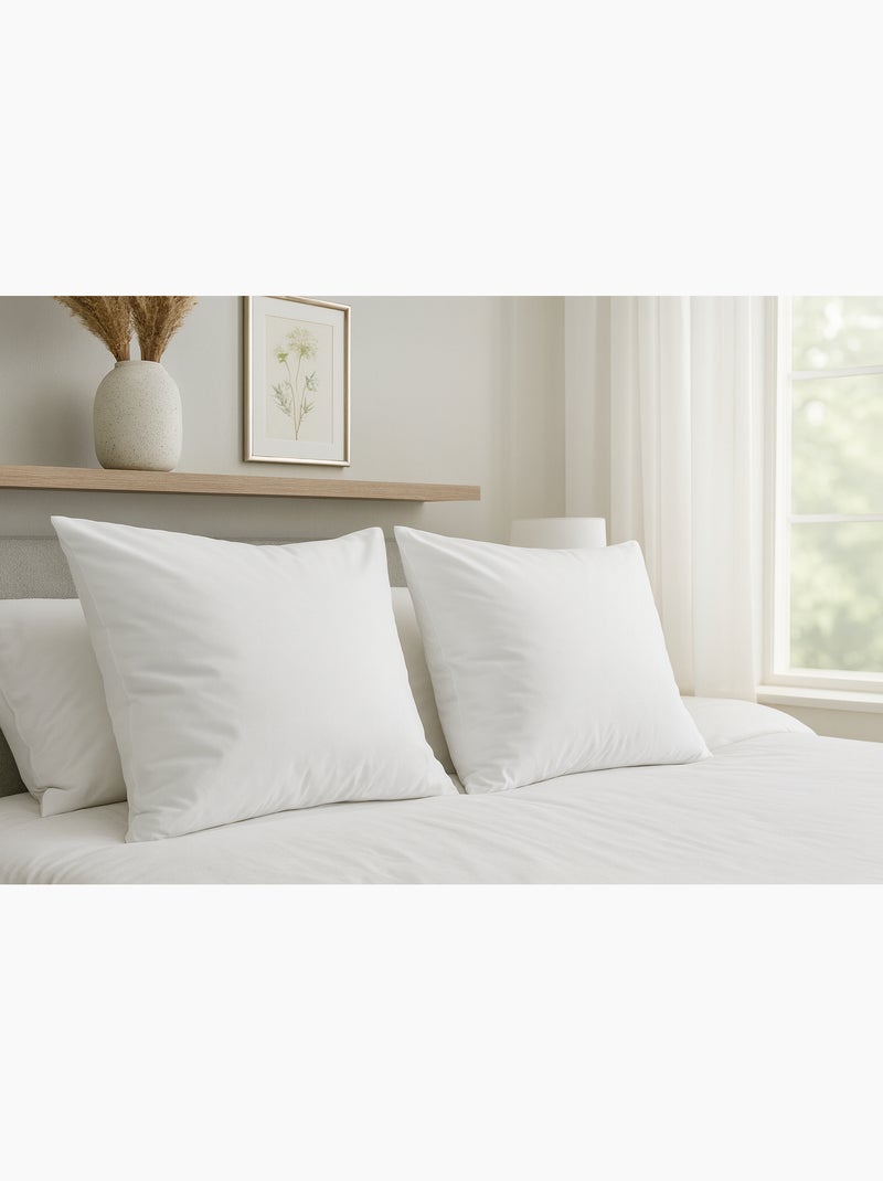 Lot de 2 oreillers fermes Microfibre - 60 x 60 Blanc - Kiabi