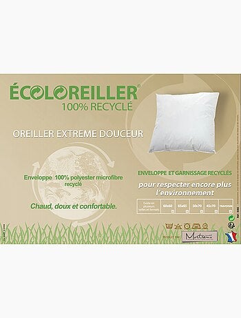 Lot de 2 oreillers recyclés blancs - Moelleux