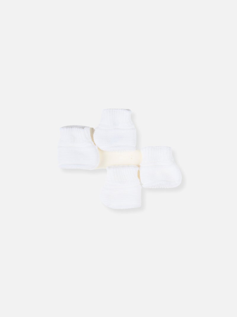 Lot de 2 paires de bottons pour bébé Blanc Blanc - Kiabi