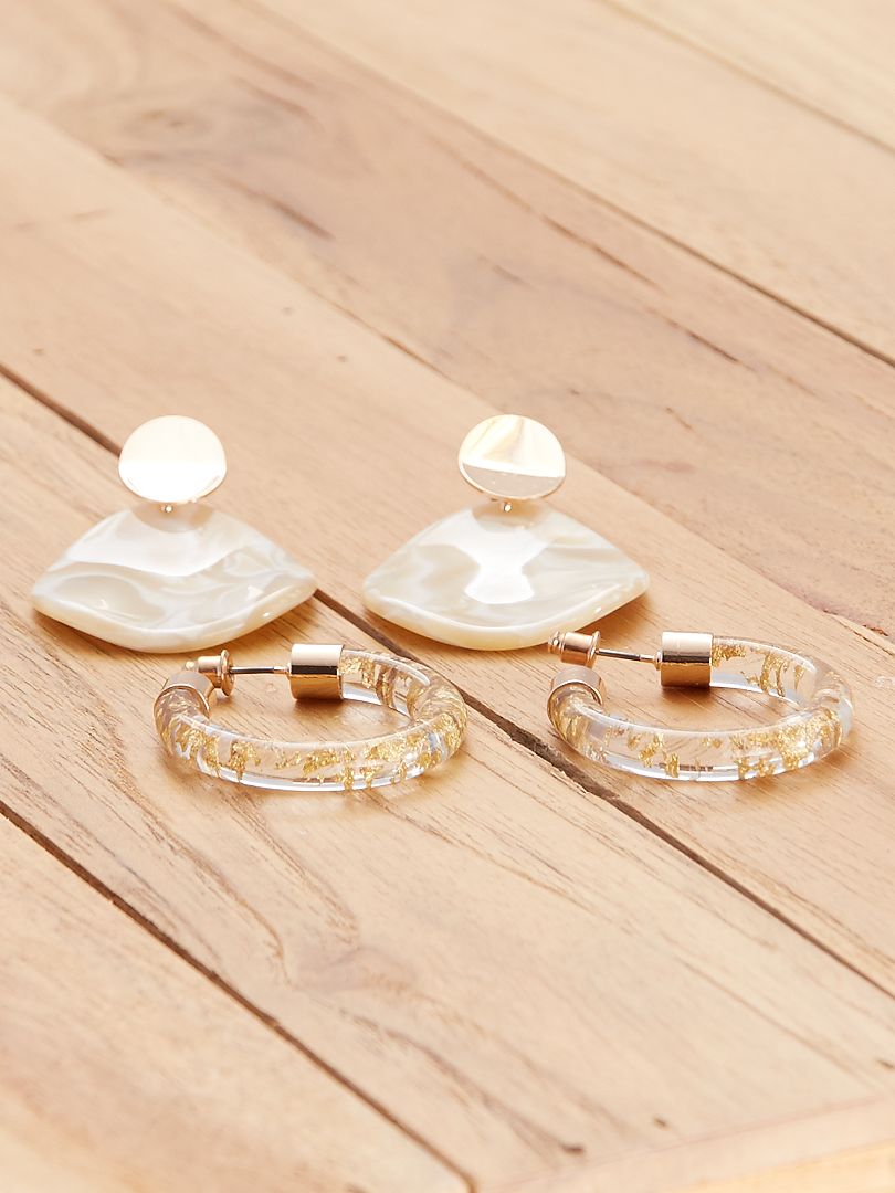 Doré FEMME Lot de 3 paires de Boucles d'oreilles dorées pour femme 3299319