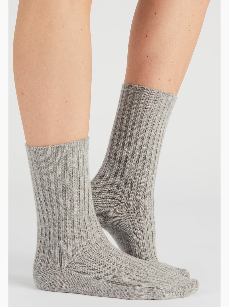 Lot de 2 paires de chaussettes *à base de viscose Lenzing(TM) EcoVero(TM) et Thermolactyl - Damart Bleu - Kiabi