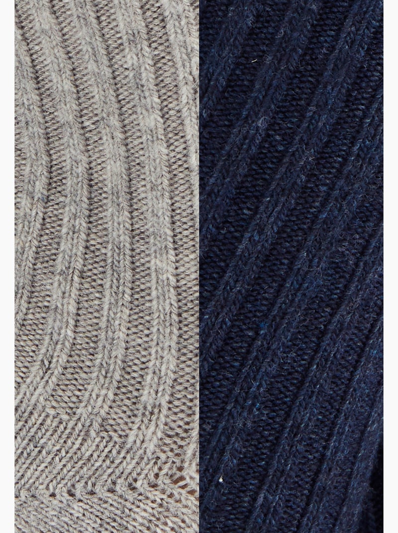 Lot de 2 paires de chaussettes *à base de viscose Lenzing(TM) EcoVero(TM) et Thermolactyl - Damart Bleu - Kiabi